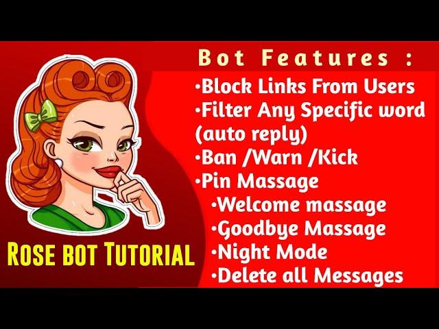 Rose Bot Telegram Tutorial | How to Use and Setup Telegram Rose Bot