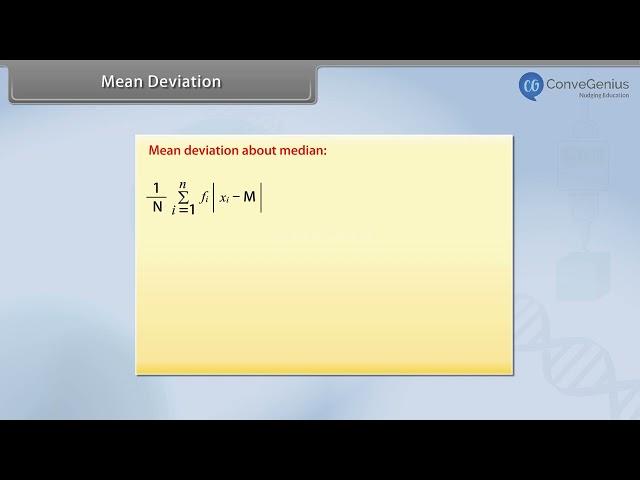 Mean Deviation - Median of Discrete Frequency Distribution