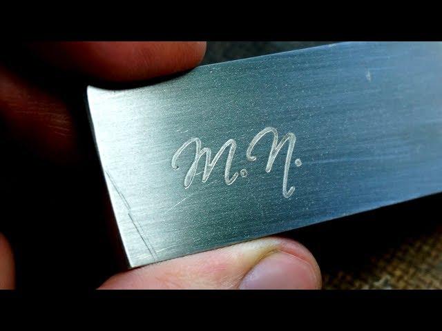 How to easily Etch the Logo in Steel using salt and batteries. A short Tutorial