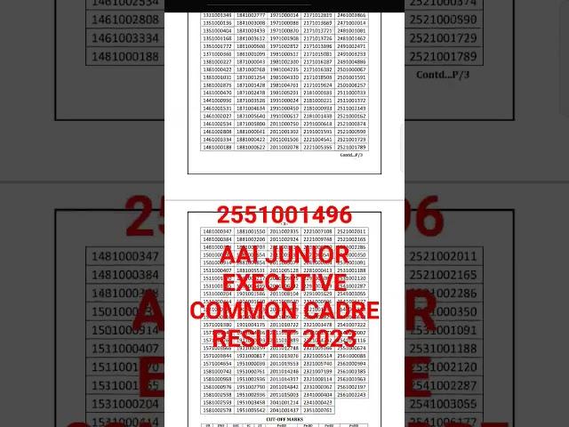 AAI JUNIOR EXECUTIVE COMMON CADRE RESULT 2023 || #aai #aaijuniorexecutive #shorts