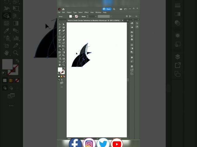 How to Circular Swimmers design in Illustator. #shorts #jahid360designer #Illustator #design
