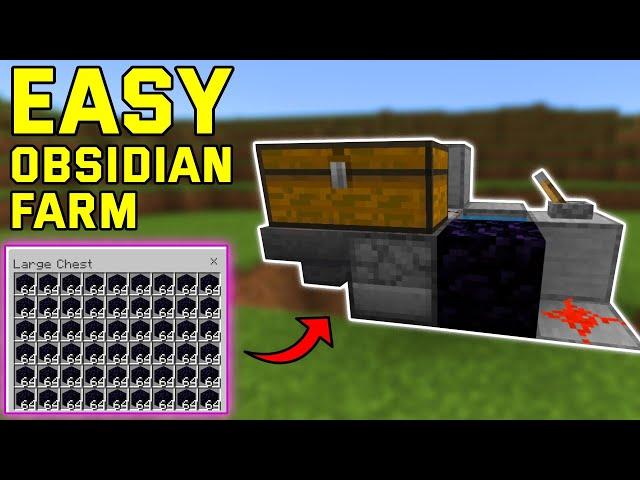 BEST & EASY Obsidian Farm Minecraft Bedrock 1.20 (bedrock/mcpe/ps4/xbox)