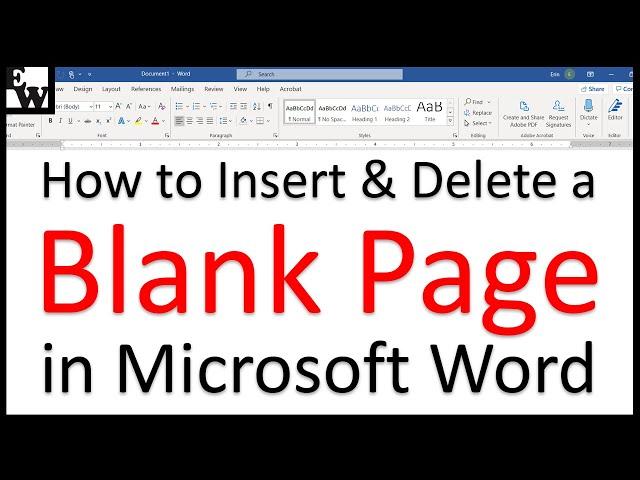 How to Insert and Delete a Blank Page in Microsoft Word (PC & Mac)