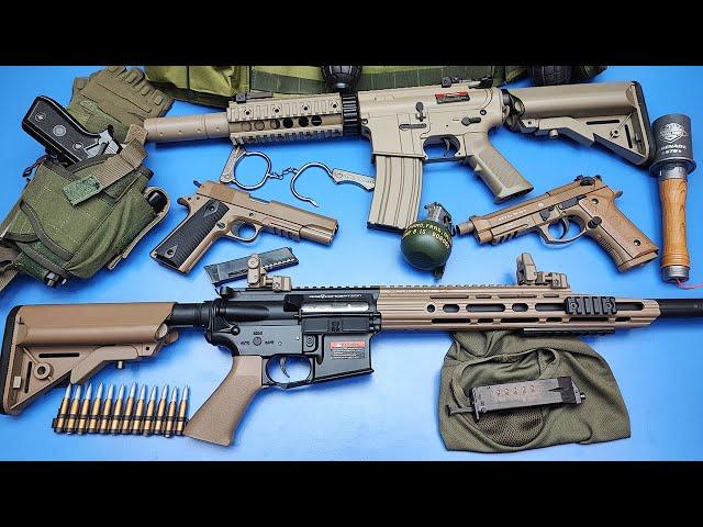 Military Army Weapon & Equipment ! Realistic Toy Gun- Airsoft Beretta M9A3,Armor,Grenade,Rifles...