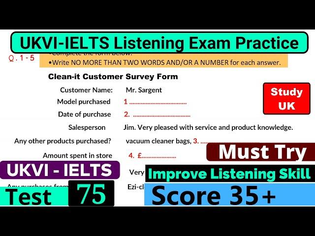 UKVI IELTS Listening Practice Test 2024 With Answers [ Test - 75 ]