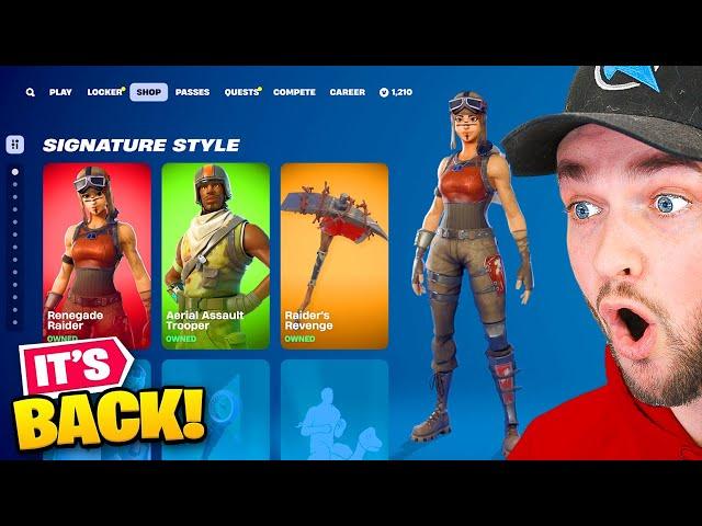 RENEGADE RAIDER is *BACK* in the Fortnite Item Shop! (RIGHT NOW)