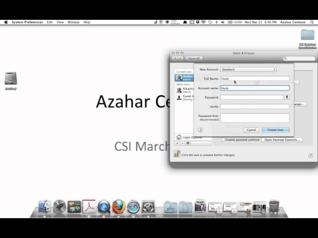 Demonstration How-to: Creating and Deleting a Standard Account on MAC