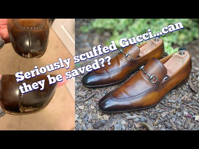 Scuffed Gucci loafers and how I repaired them to good as new!