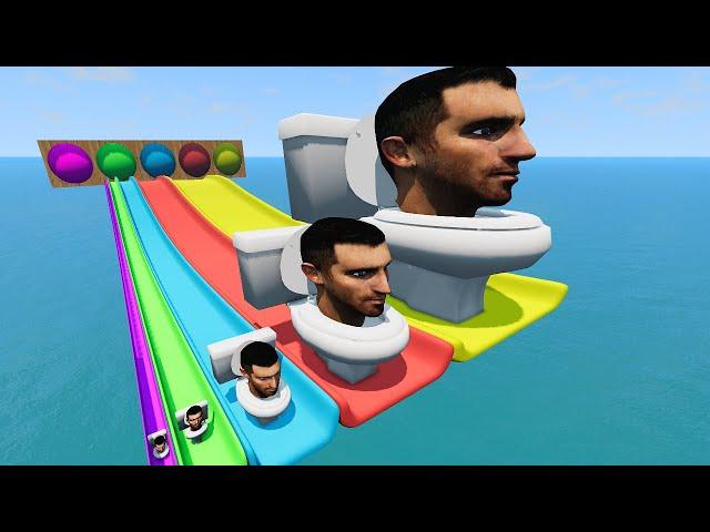 Big & Small Skibidi Toilet vs Portal Trap | BeamNG.Drive #44