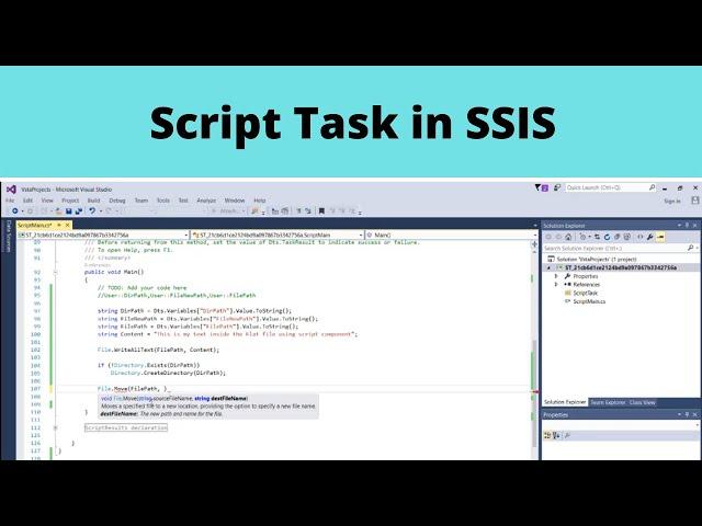 18 Script Task in SSIS | Using script task in SSIS