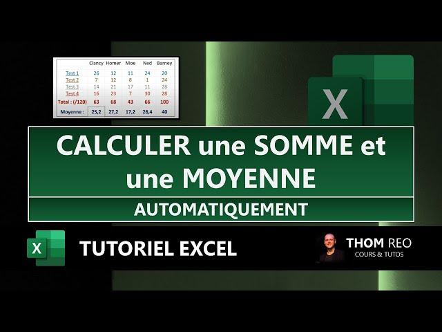 SOMME et MOYENNE avec EXCEL + Rechercher une formule (Tutoriel simple)