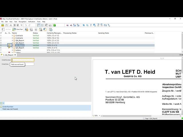 ABBYY FlexiCapture: Verifying Documents in FlexiCapture's Verification Station (Demo)