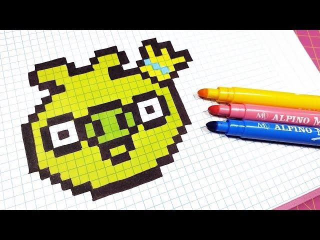 Handmade Pixel Art - How To Draw Bad Piggies  #pixelart