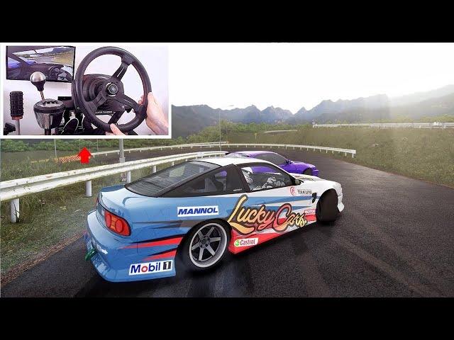 Drifting NEW Drift Playground 2021 Map with Subscribers (4K) w/Steering Wheel | Assetto Corsa