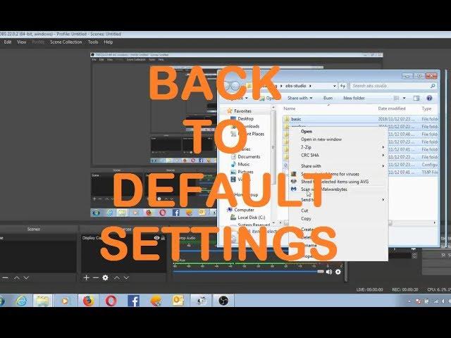 How To Reset OBS Studio Back To Default Settings In Less Than 30 Seconds