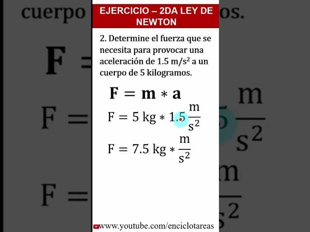 Ejercicio de la segunda ley de Newton No.2