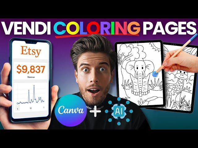  Crea PAGINE da COLORARE con CANVA e AI in 10 Minuti da Vendere su ETSY