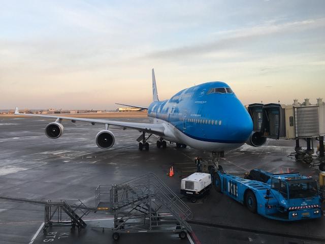 Amsterdam AMS takeoff - KLM B747-400