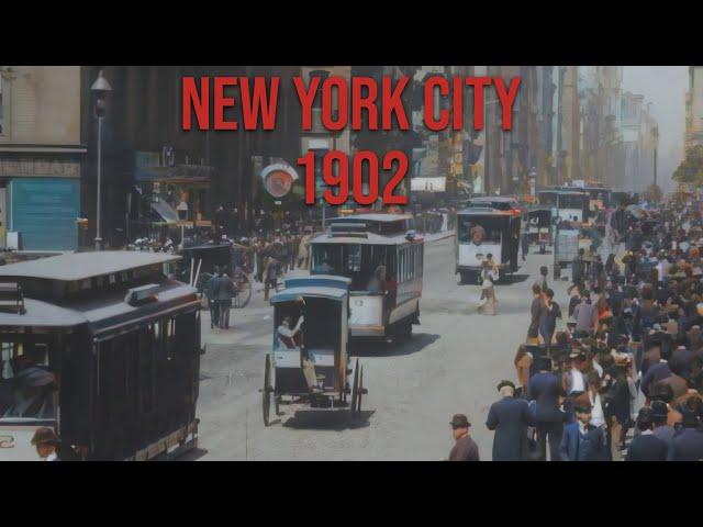 New York City in 1902 - Restored Footage