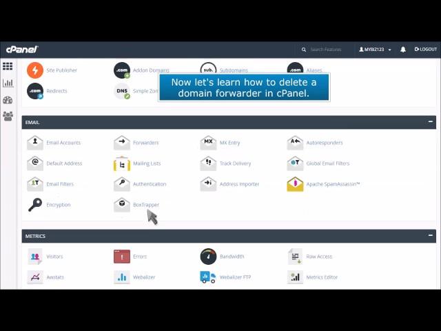 How to delete a domain forwarder in cPanel