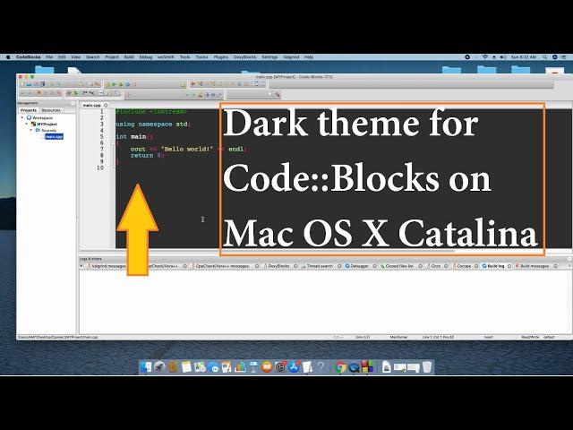 Dark theme for Code Blocks on Mac OS X Catalina