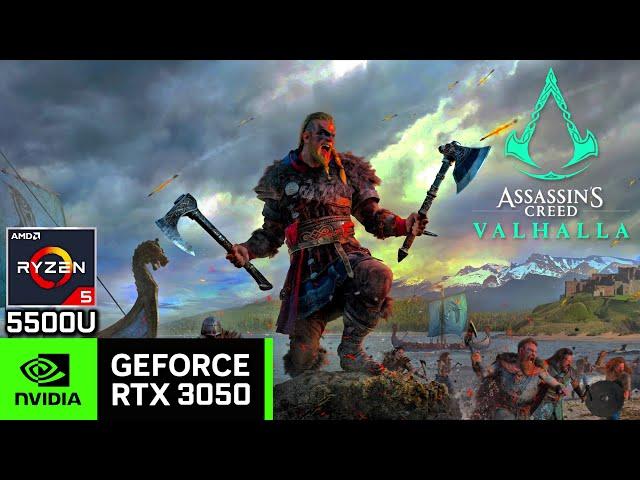 ASSASSIN'S CREED VALHALLA - RTX 3050 Laptop + 5500U | Game Test Benchmark - Acer Aspire 7