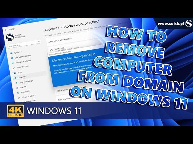 How to remove computer from domain on Windows 11.