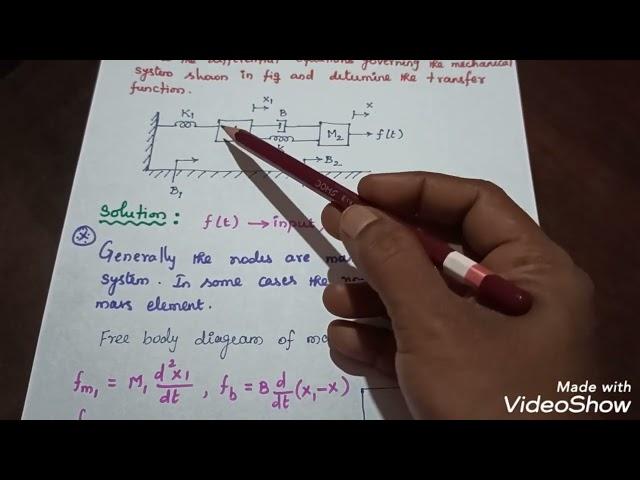 Transfer Function of Mechanical System/ problem #1/Unit_I/#10