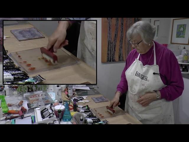 Shoreline Studio #1 -  Gell printing: mark-making