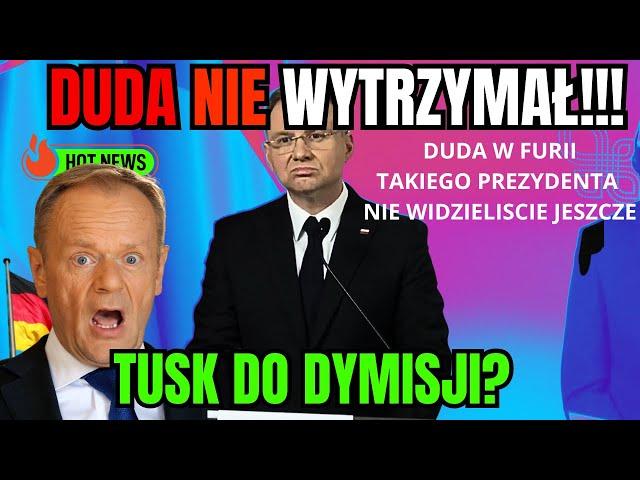 Andrzej Duda NIE WYTRZYMAŁ!  Szokujące oskarżenia wymierzone w Tuska i jego rząd?