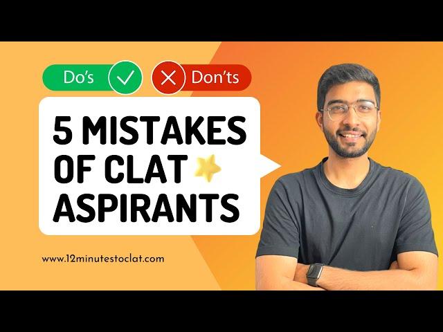 5 Mistakes CLAT Aspirants Must NOT Make I Big 5 Mistakes to Avoid I Keshav Malpani