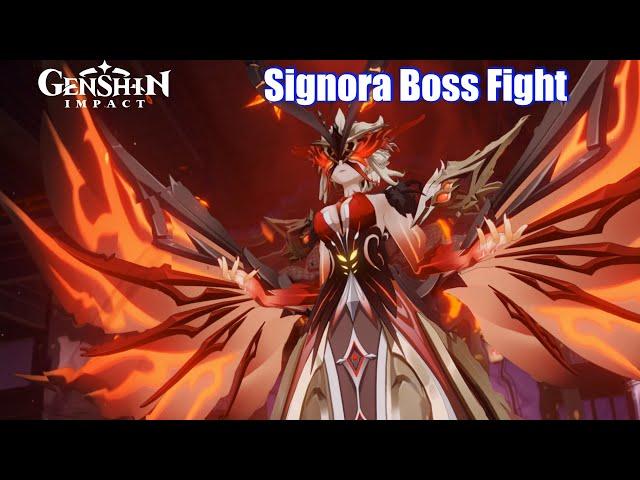 Genshin Impact - Signora Boss Fight (Crimson Witch vs Aether)