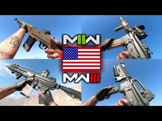 All HIDDEN Weapons Showcase in Modern Warfare 3 and Modern Warfare 2 Part 1 - ALL American Weapons