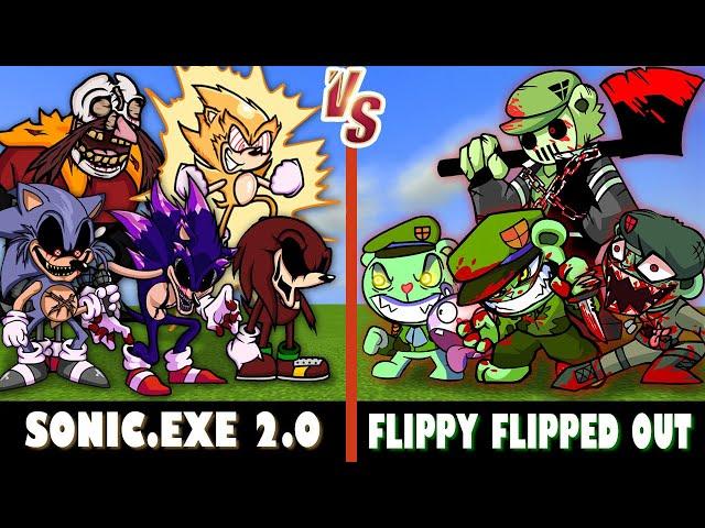 FNF Sonic.EXE 2.0 vs. Flippy Flipped Out! | Minecraft (CRAZY!)