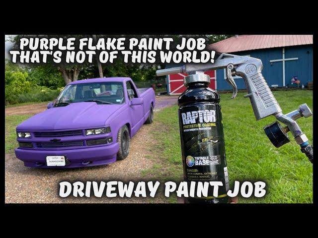 DIY DRIVEWAY PURPLE FLAKE PAINT JOB THAT'S NOT OF THIS WORLD!