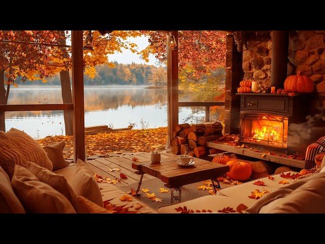 Cozy Cabin in the Autumn Forest - Gentle Piano Melodies for Relaxation and Deep Sleep