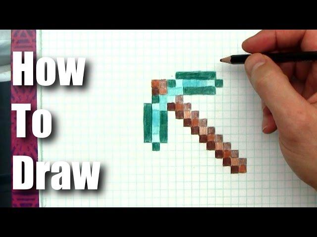 How To Draw - Minecraft Diamond Pickaxe