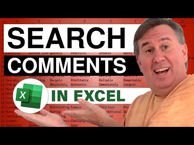 Excel Comment Search: Search in Cell Comments in Excel - Episode 2103