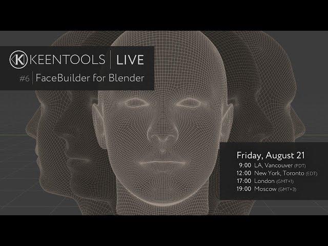 FaceBuilder for Blender — KeenTools LIVE (21/08/20)