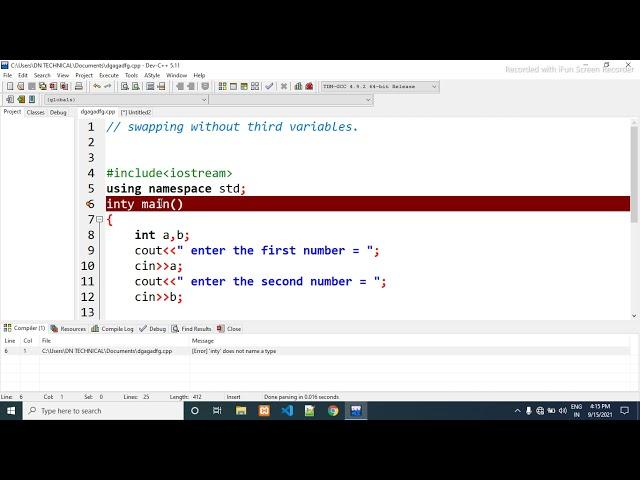 Swapping Two Numbers Without Using Third Variable in C++ (HINDI)