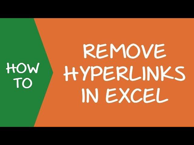 How to Quickly Remove Hyperlinks in Excel