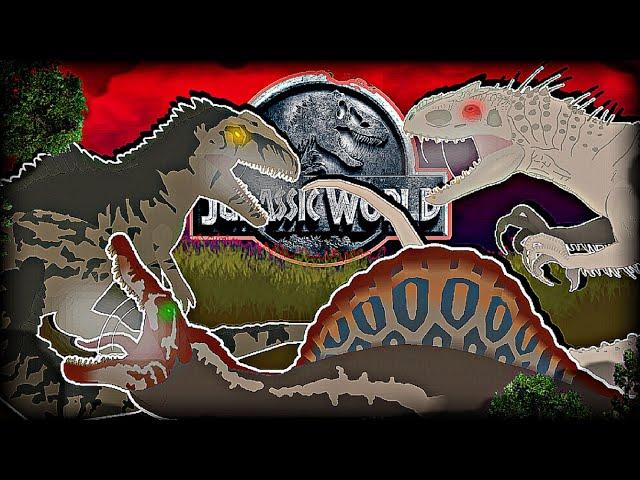 Spinosaurus VS Indominus rex VS Giganotosaurus stick nodes animation ( 2024 - 2025)