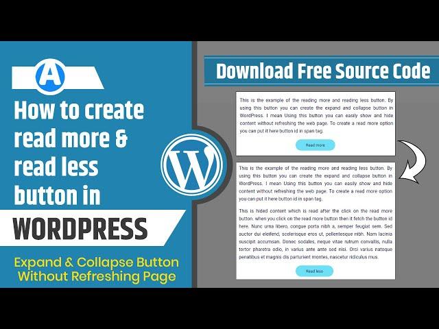 How to create read more and read less button in WordPress | Expand/collapse button in WordPress