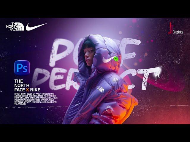 Creative Social Media Poster Design | Photoshop Tutorial | Puffer jacket design | Nike