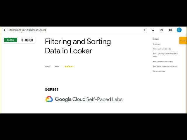 Filtering and Sorting Data in Looker || [GSP855] ||