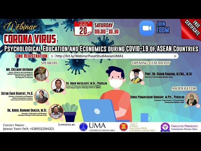 Webinar Pyschological Education And Economics During Covid-19 Of Asean Countries