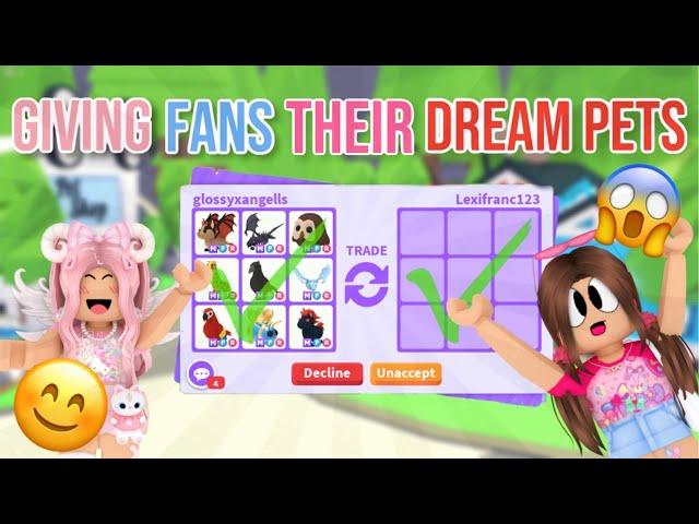 Giving FANS Their DREAM PETS In Adopt Me! *EXTREME* (I FOUND FAKE FANS)