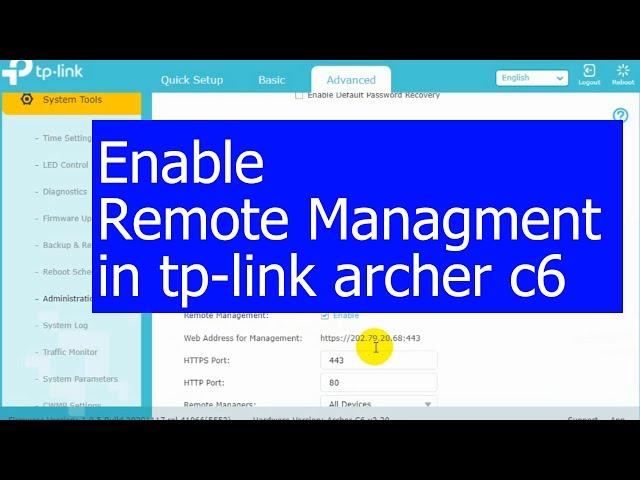 tp-link archer c6 remote management enable