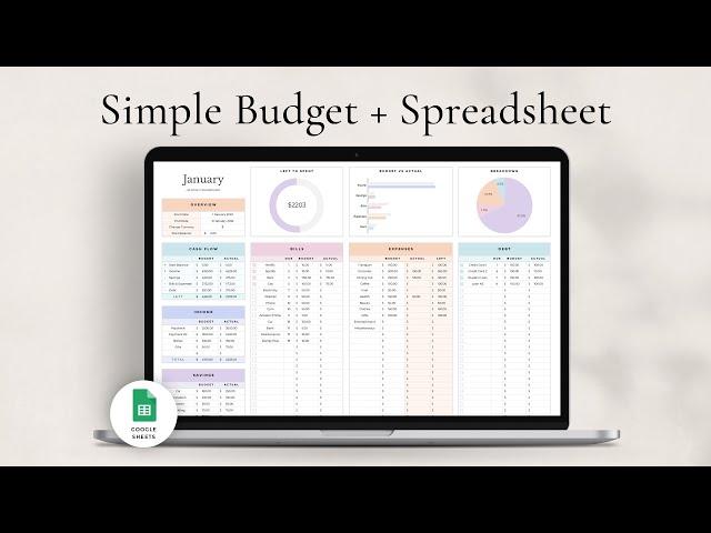 Simple Budget + Planner Spreadsheet for Google Sheets - Haye Ameri