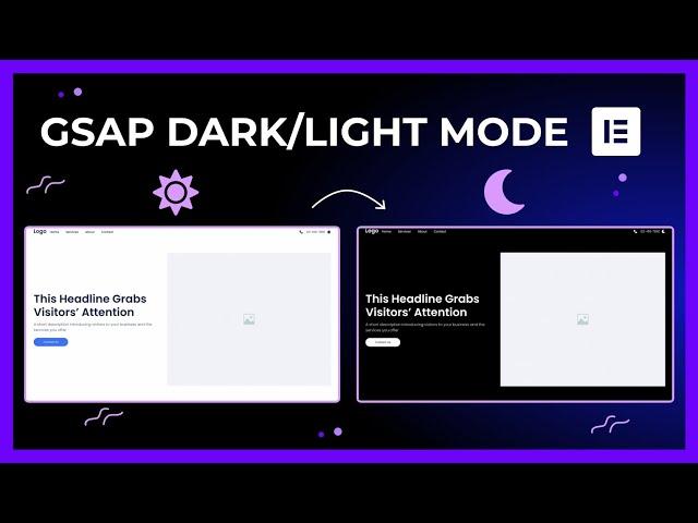 Toggle between dark mode & light mode in Elementor using GSAP